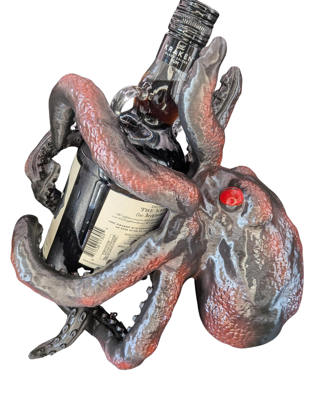 Kraken Bottle Holder - Hand-Painted Red/Black