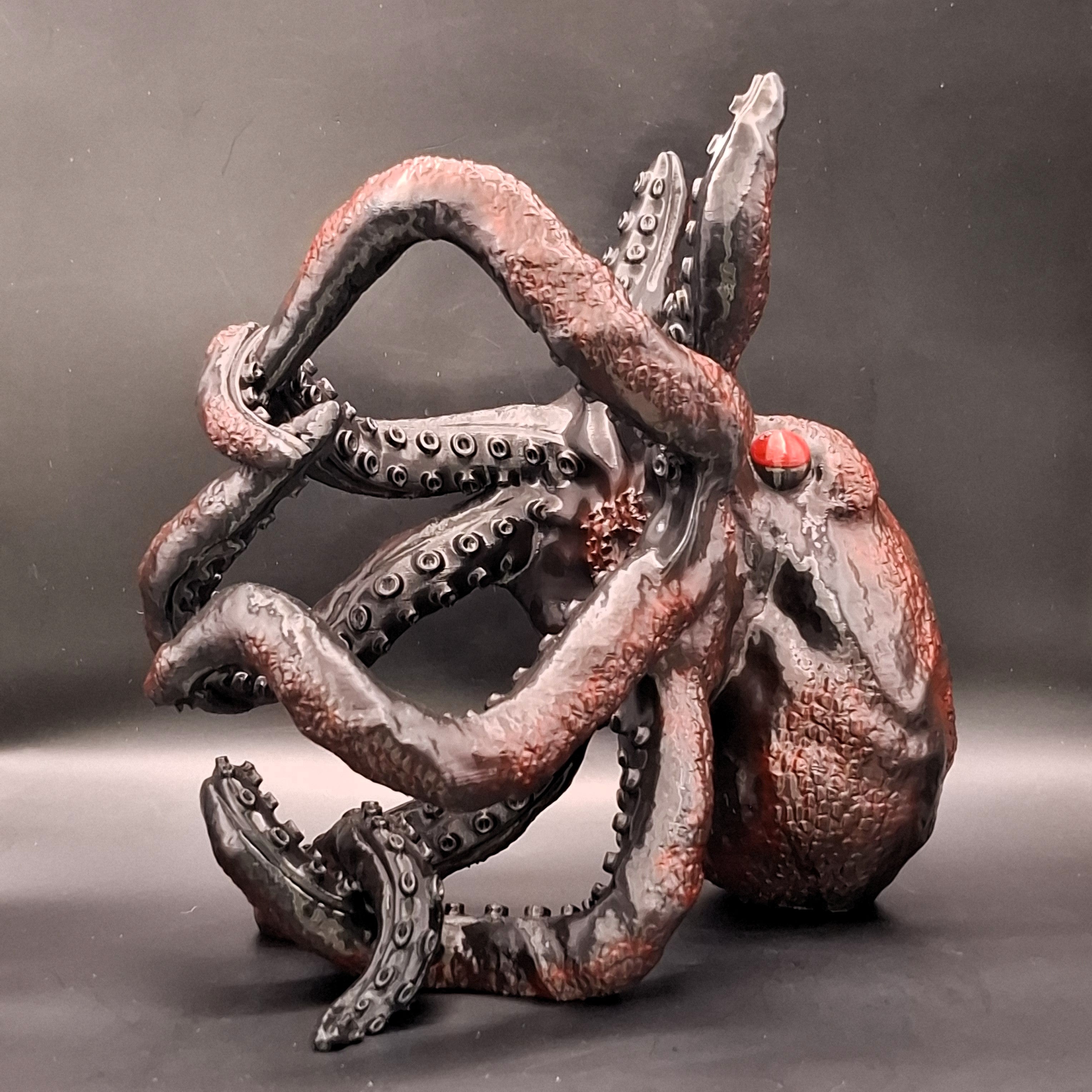 Kraken Bottle Holder - Hand-Painted Black & Red