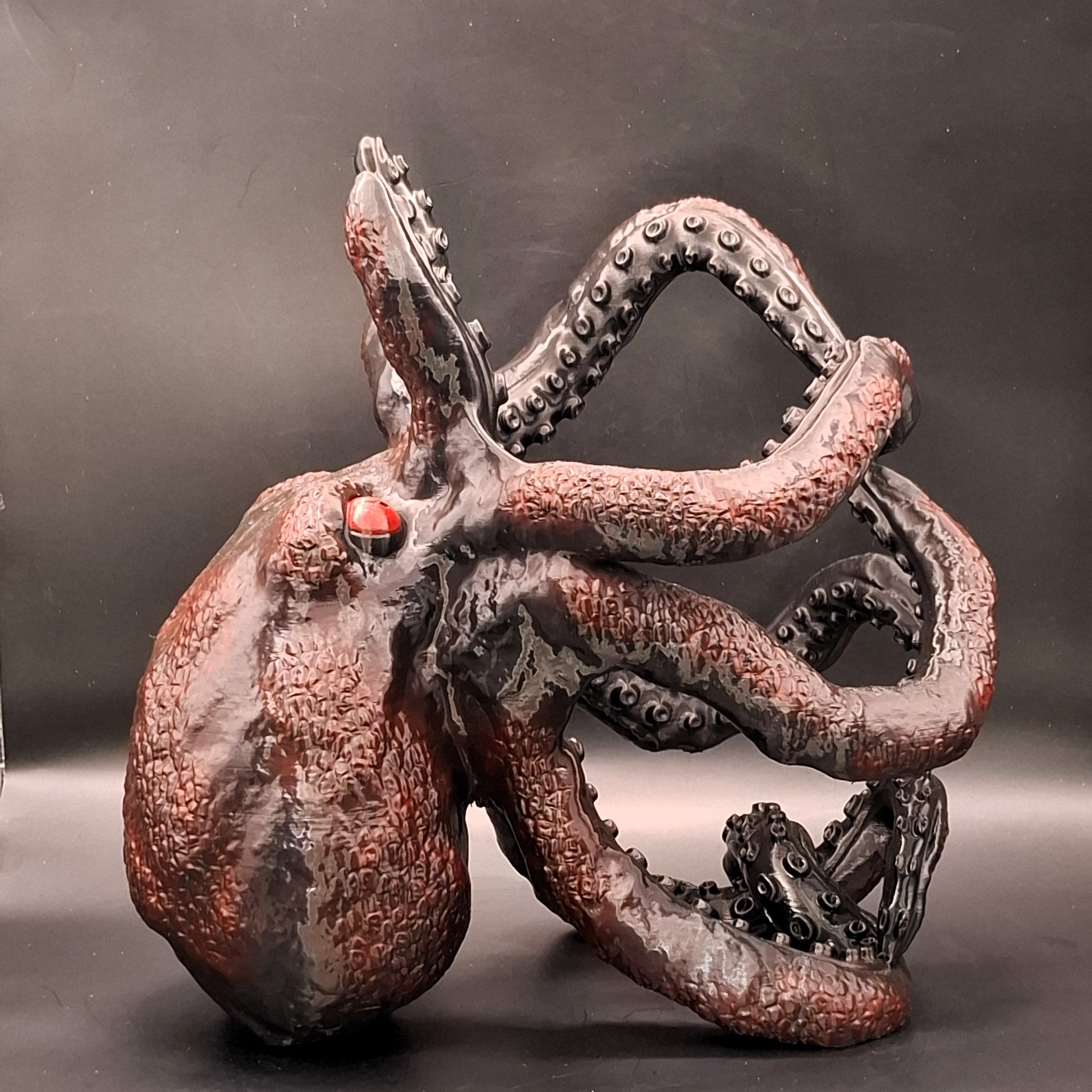 Kraken Bottle Holder - Hand-Painted Black & Red