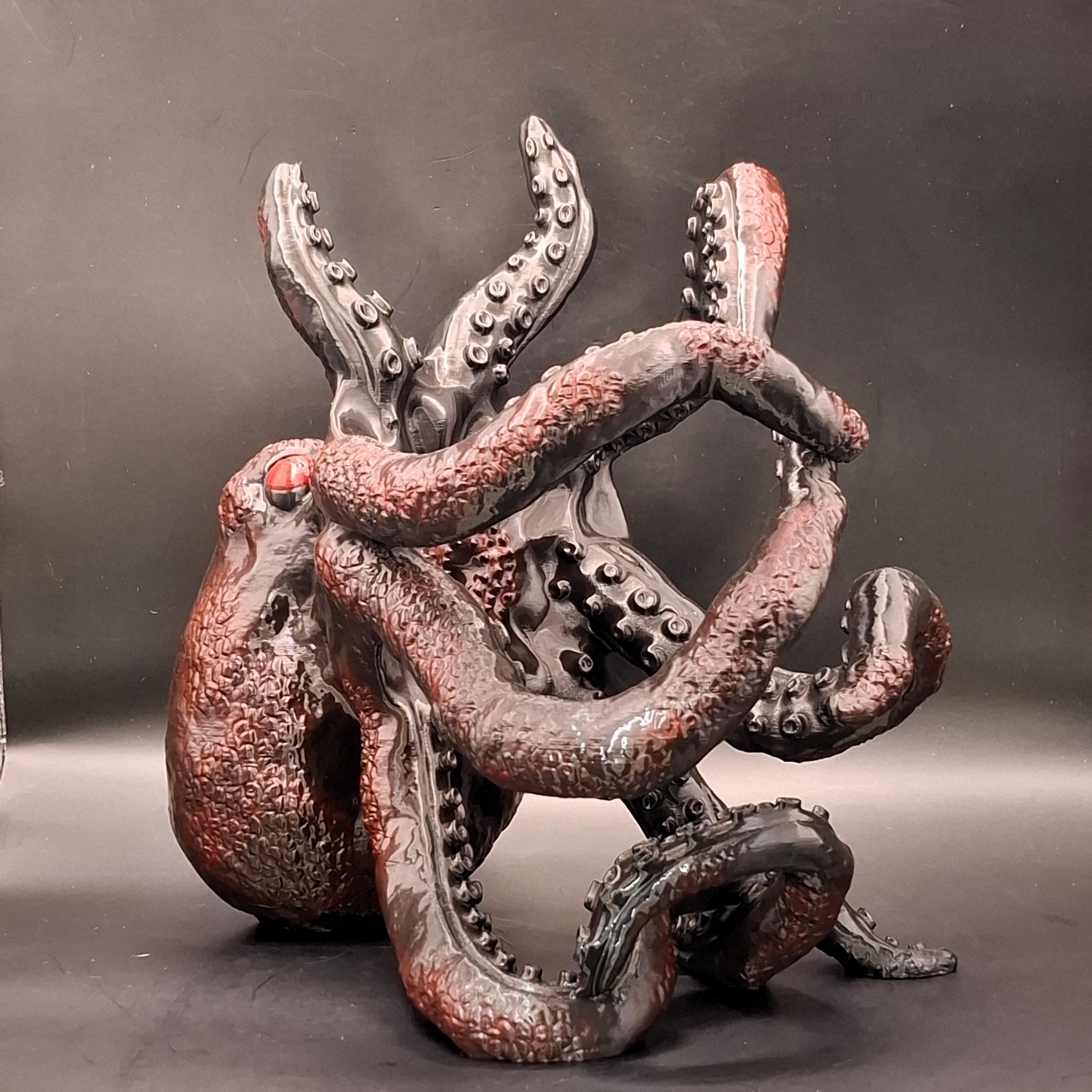 Kraken Bottle Holder - Hand-Painted Black & Red