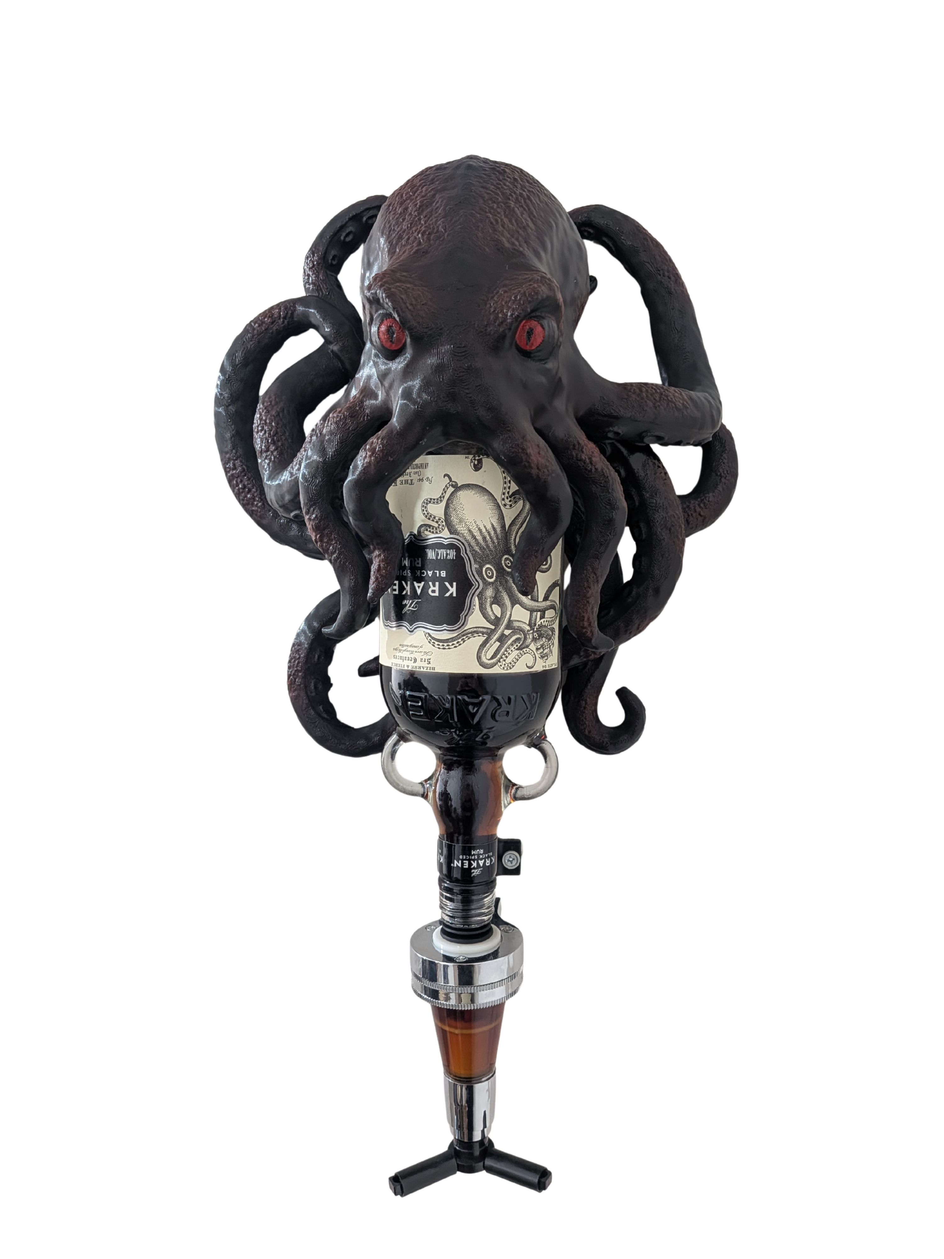 Kraken Wall Mount - Hand-Painted Red/Black