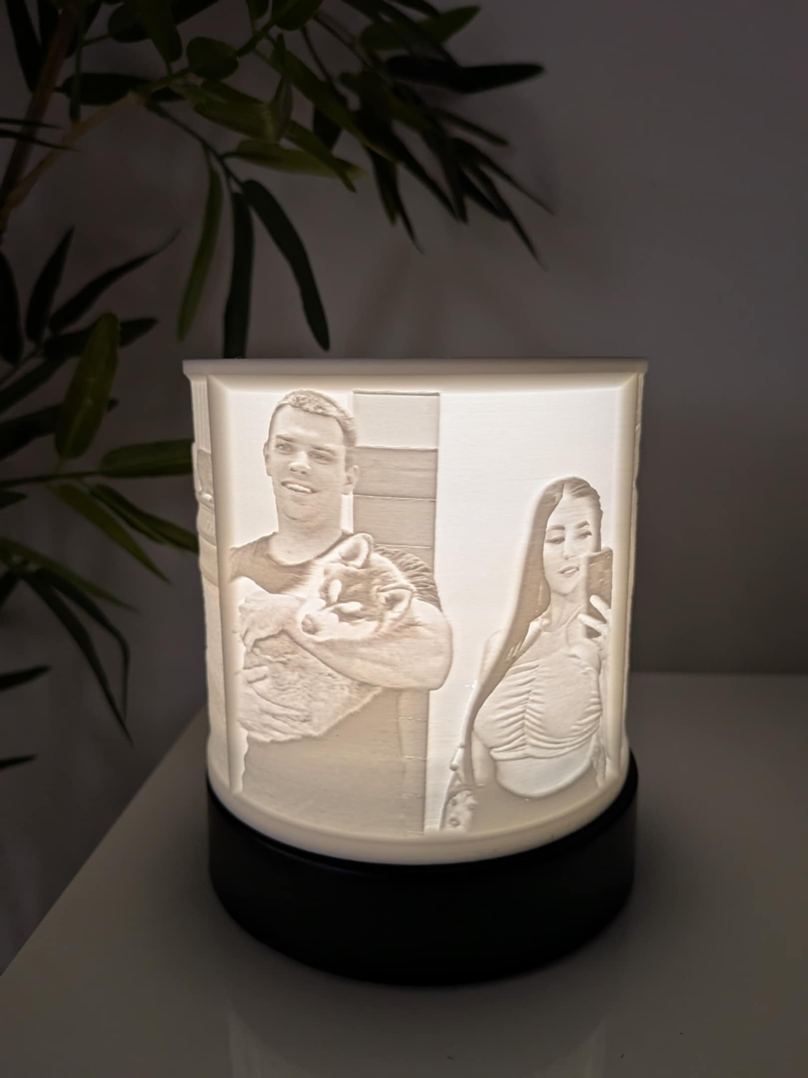 LED Lithophane Lamp with Custom Photos